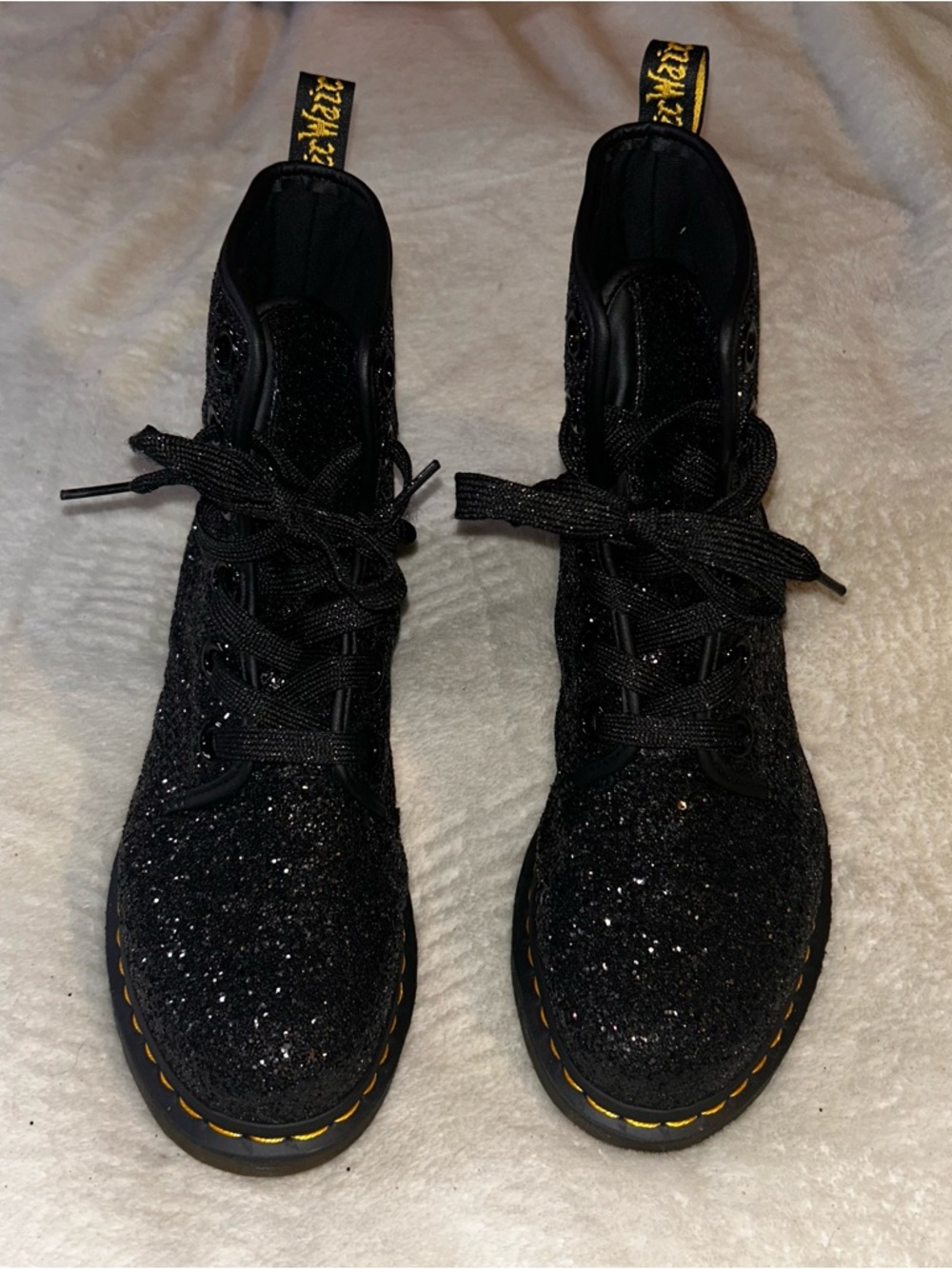 Dr Doc Martens Boots Womens 10 Farrah 1460 Classic Combat Punk Sequin Casual